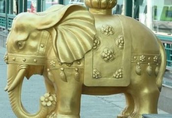 驼莲花大象铜雕厂家 吉祥大象铜雕