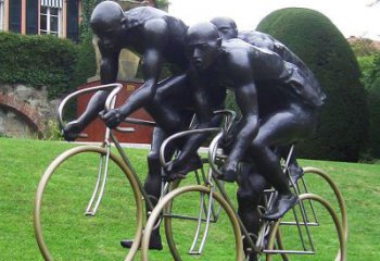 骑车运动员铜雕厂家 运动员人物铜雕生产
