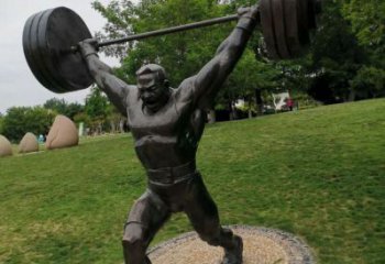 举重勇士铜雕厂家 广场运动员铜像 运动员勇士铜雕制作
