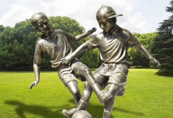 小孩足球队铜雕厂家 少儿人物铜雕 足球队男孩铜雕制作