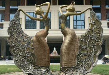 仿古体操女人铜雕厂家 运动员舞者铜雕生产制作