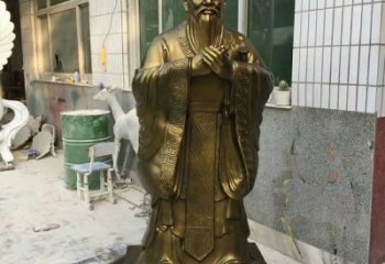 仿古孔子铜雕厂家 校园主题铜雕