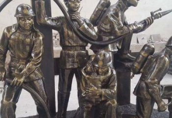 消防员群雕人物铜雕厂家