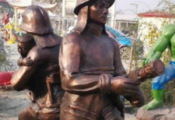 园林消防员人物铜雕厂家