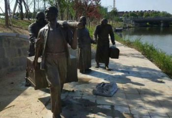 园林渔夫雕塑 城市广场雕塑 步行街摆件