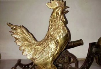 铜公鸡雕塑厂家，铸铜家禽动物，公园仿真铜雕 (3)