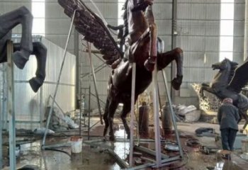 供需庭院飞马雕塑 城市古铜色雕塑 动物小品