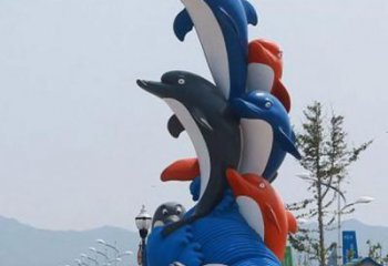 提供酒店海豚雕塑厂家 庭院仿真雕塑 彩绘小品