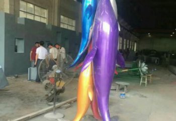 定制园林海豚雕塑厂家 田间彩绘雕塑 仿真摆件