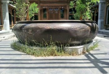 公园铸铜铜缸效果实景展示